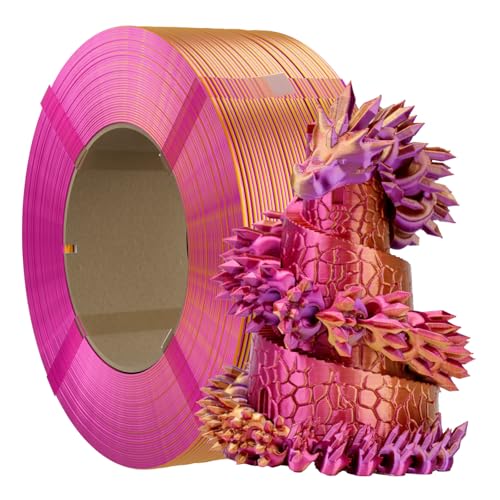Chitu Systems PLA Refill Filament, Silk Tri-Color 1.75mm, 1kg Red Gold Purple