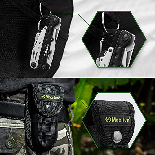 Maarten Multitool, 11 In 1 Hard Stainless Steel Multitool Pliers With Safety Locking, Camping Multi Tool Gifts For Men, Multi-Pliers With Folding Saw, Bottle Opener, Screwdriver, Sickle, Nylon Sheath #TOP3