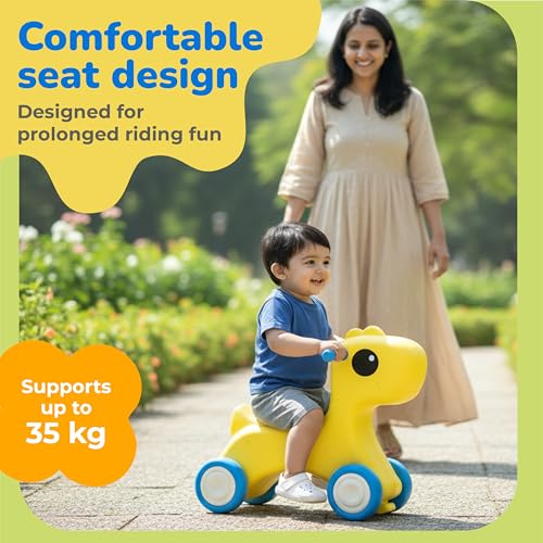 Image of Lifelong Cuppy Horse Rocker Ride-On, Rocker & Balancing Board for Kids +1 Yrs | Swing Rideon with Smooth Wheels & Safe Non-Toxic Material | Toy Car for Indoor Outdoor Play (LLCHR02)