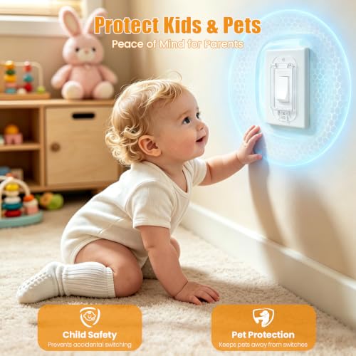 4 Pack Light Switch Cover Guard, Clear Wall Switch Protector Baby Proof by onannos - Used condition - Image 3