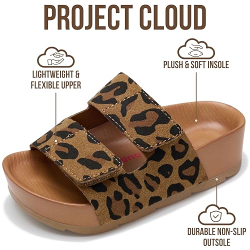 Image of Project Cloud Kids Sandals for Girls - Girls Sandals with Adjustable Buckle Closure, Comfortable Plush & Soft Insole w /Wedge Design Non-Slip Outsole