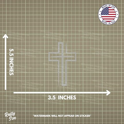 Image of Modern Cross - Christian Jesus Cross Car Vinyl Decal Bumper Sticker for Car, Wall, Window, Vehicle, Weather Resistant, Viral (1, Silver)