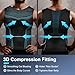 Odoland 3 Pack Men Compression Shirt, Tummy Control Slimming Undershirt Tank Top Men,Line Grey/Line Blue/Black, M