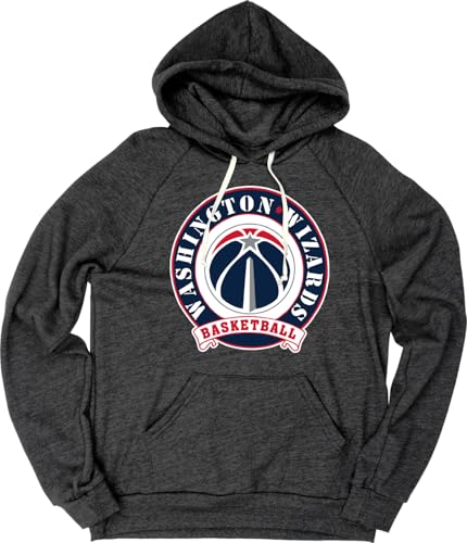 Washington Wizards NBA Officially Licensed Tri-Blend Hooded Sweatshirt Black, Large