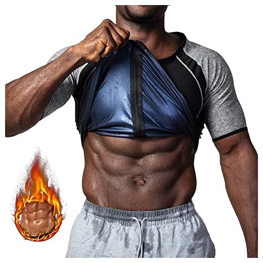 ALING Men's Weight Loss Shirt Top Training Body Shaper Clothes Sweat Sauna Suit Zipper Short Sleeve