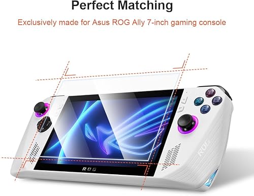 Miniatura 6 de Qwiizlab Paquete de 2 protectores de pantalla para ASUS ROG Ally XROG Ally Handheld de 7 pulgadas 2023, vidrio templado, dureza 9H, resistente a los