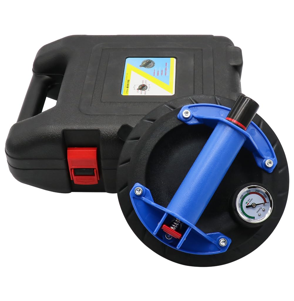 8" Metal Glass Suction Cup for Rough Surface, Vacuum Glass Lifter Sucker Lifter for Granite Lifting & Window Replacement, with Carrying Case