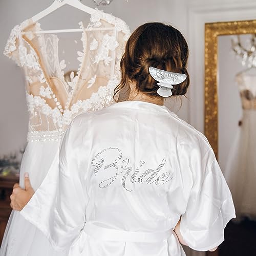 Bride To Be Gift Set - Makeup Bag, Slippers, Robe, Hair Clip - Wedding Gifts3