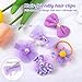 Cherocito 180+ Pcs Purple Dog Hair Accessories Set,Small Dog Hair Bows with Rubber Bands,Cute Puppy Hair Ties,Bowties for Small Dogs Cats,Dog Hair Clip,Floral Bell Collar,Flower Scrunchie