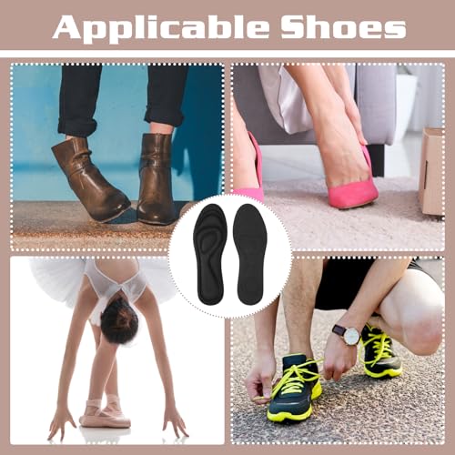 Image of 2 Pairs Memory Foam Insoles, Full-Foot Responsive Cushioning, Plantar Fasciitis Insoles for Women Man, Orthotic Shoe Inserts Arch Support Inserts for Foot Health (Black, W 7.5-8.5 /M 5.5-6.5)