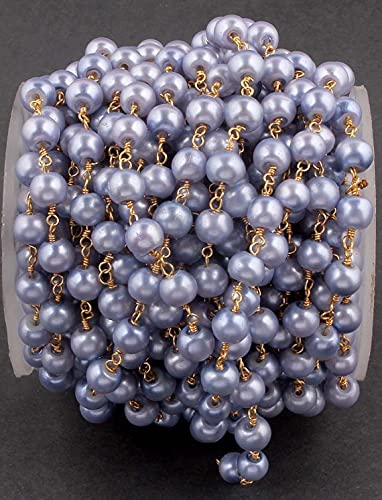 Chaîne perles de verre violettes pour réparer et créer bijoux