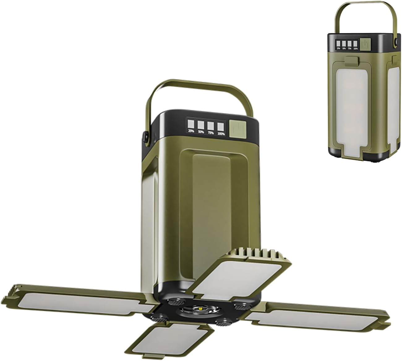 Photo voltaic LED Tenting Lantern Moveable IPX4 Waterproof Tenting Lamp Rechargeable with 2000mAh Photo voltaic Charging & LED Energy Indicator Lantern with 6 Modes Moveable Flashlight Tent Lights for Tenting Mountain climbing