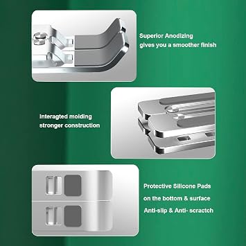SOLTECH Laptop Stand, MacBook Laptop Holder, Adjustable Ergonomic Foldable Portable Aluminum Stand, MacBook iPad Tablet, Laptop Tablet eBook Amplifier,