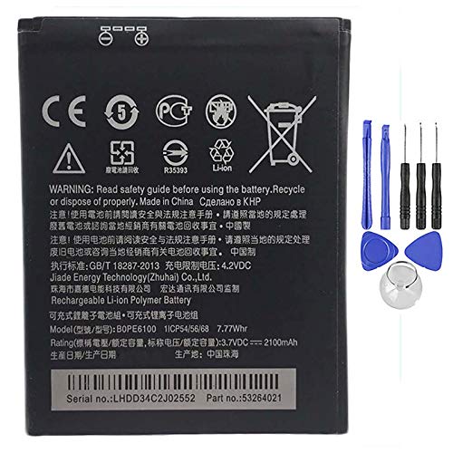 Batterie compatible avec HTC B0PE6100 Desire 620 Dual SIM haute capacité 2100 mAh avec kit de démontage inclus
