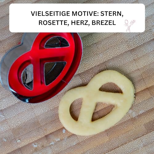 Westmark Linzer Keks-Ausstechform in Brezel-Form aus Edelstahl/Kunststoff