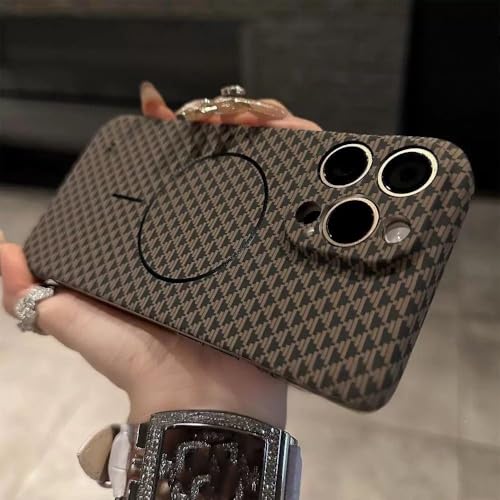 Coque ultra-fine pour iPhone 13 Pro Max, étui fibre de carbone texturé et polycarbonate or