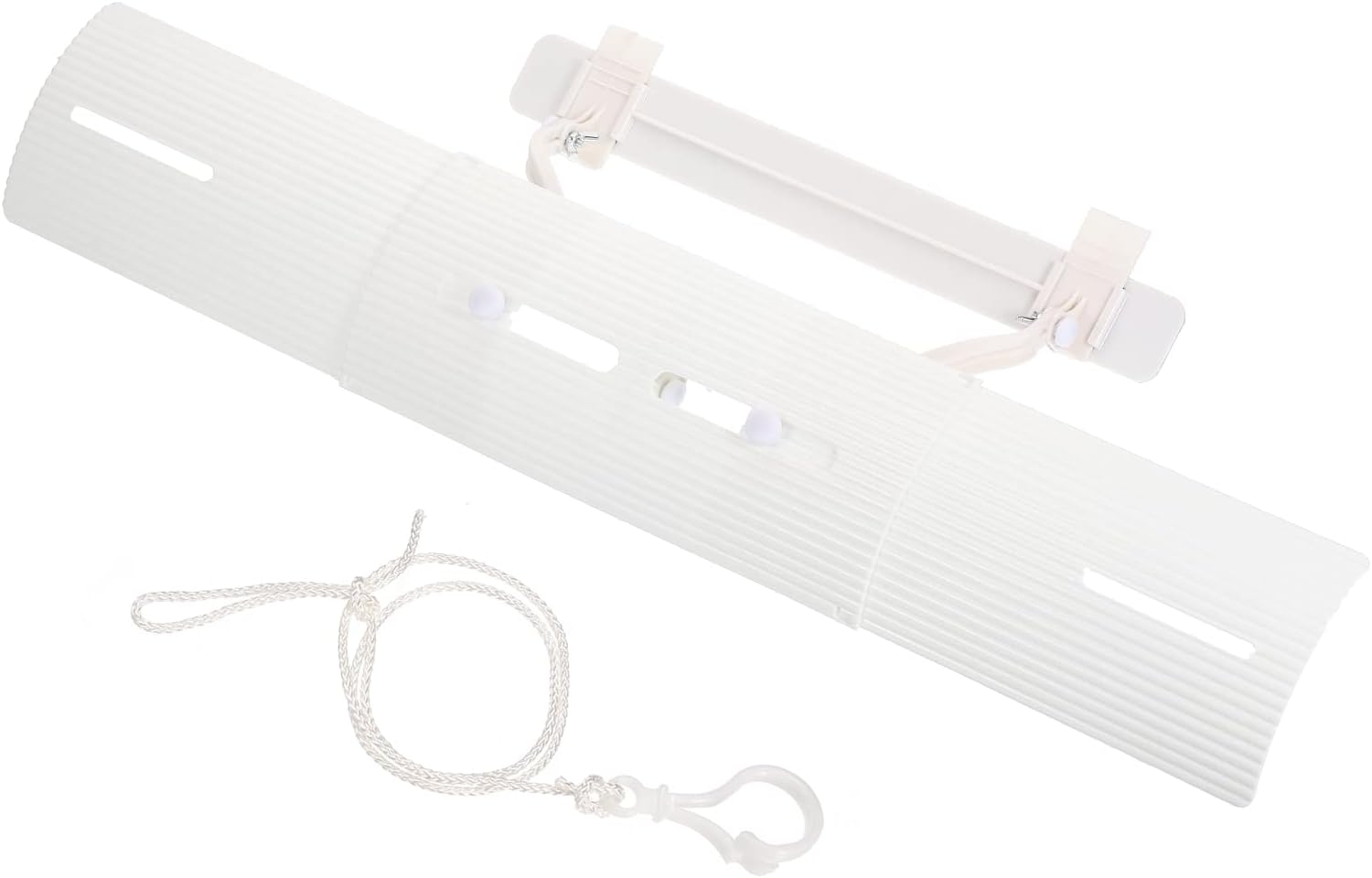 PATIKIL 540x700mm Adjustable Air Conditioner Deflector Plastic Telescopic Windshield Baffle Anti Direct Blowing for Home Hotel White
