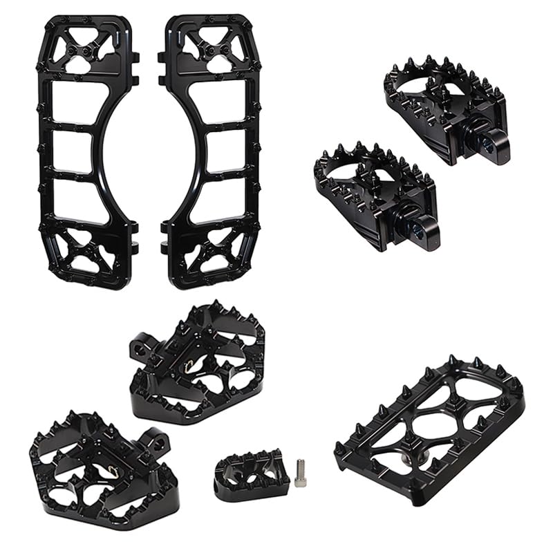 MX Wide Floorboards Front Foot Pegs Brake Pedal Cover Shifter Peg Compatible For Harley Touring 1986-2023 Road Glide ST Street Glide 1986-2017 Softail FL 2012-2016 Fatboy Dyna FLD (All Black)