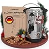 Heimfleiss® Glühweinkocher 6,8L aus Edelstahl | 1500W Einkochautomat für Glühwein, Punsch & Kakao | Glühweintopf mit Hahn, Thermostat & Überhitzungsschutz | Heissgetränkespender Heißgetränkeautomat