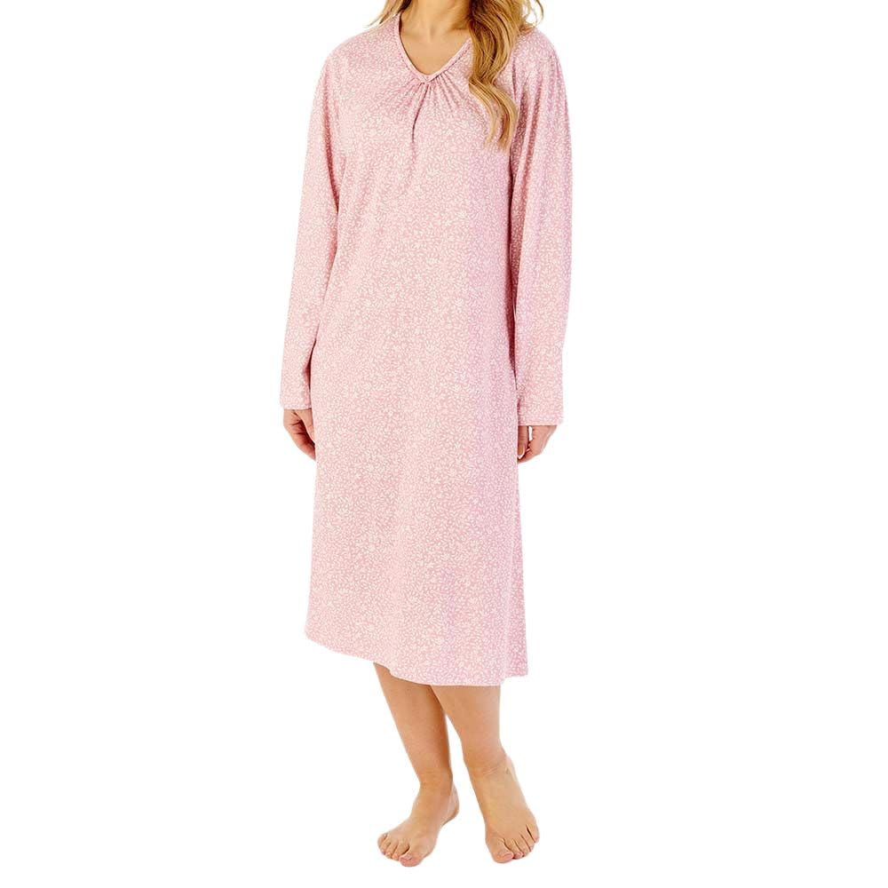 Slenderella Women's Blue Wild Thyme Long Sleeve Cotton 42 Inch Nightdress (12/14, )