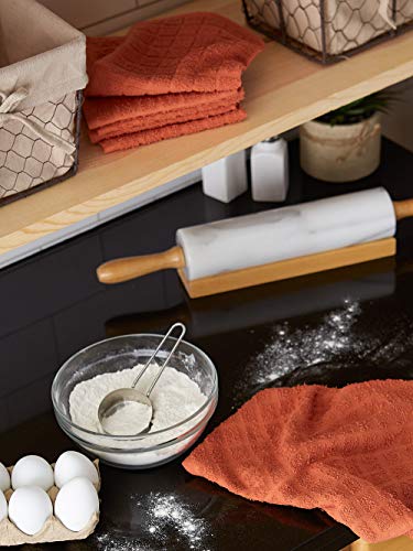 Dii Basic Terry Collection Solid Windowpane Dishcloth Set, 12X12, Spice, 6 Piece #TOP4