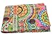 STALLION COTTON CLOTHING Indian Patchwork Kantha Bedspread Throw Blanket (Multi Floral) Bohemian Bedding Patchwork Quilt