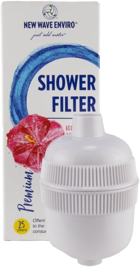 New Wave EnviroShower Filter System with Aromatherapy Ring (Premium), White (796515300727)