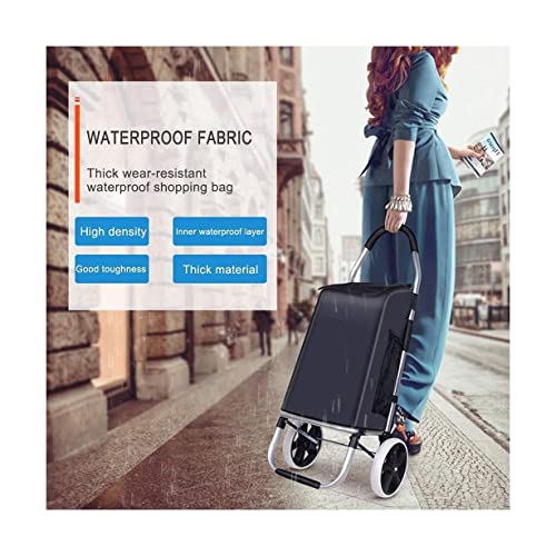 QUANLI Faltbarer Einkaufstrolley, Einkaufswagen mit großer Kapazität, Einkaufstrolley mit extra großer Einkaufstasche… – Bild 5