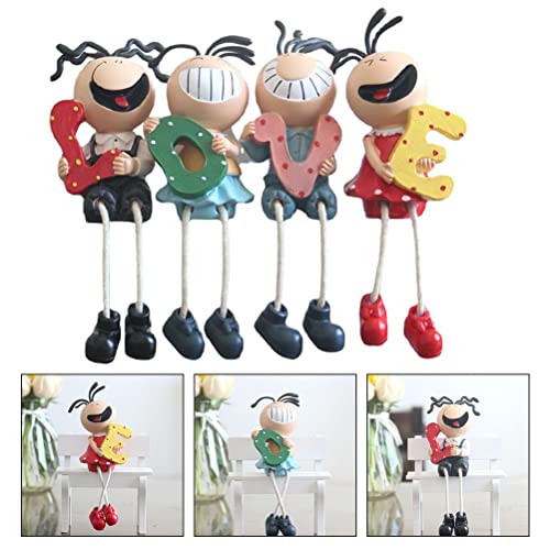 Partykindom Desktop Shelf 4Pcs Decoration Lovely Resin Ornaments Home Hanging Feet Doll Valentine Gift For Home/Wall/Kitchen/Room Decor Desk Topper #TOP5