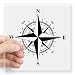 CafePress - Compass Rose - Black and White Sticker - Square Bumper Sticker Car Decal, 3"x3" (Small) or 5"x5" (Large)