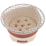 Mini parrilla portátil para barbacoa estilo ceic marrón rústico con rejilla de cocina, perfecta para acampar y nics