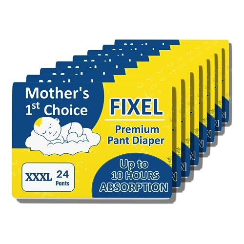 Image of FIXEL Baby Diaper Pants, XXX-Large (XXXL), Combo of 8 Packs, 192 Pieces, 18-35 kg