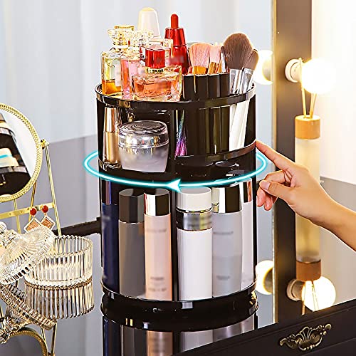 Boîte de maquillage Boîte de rangement rotative for cosmétiques, support de bureau Simple, coiffeuse de salle de bain, produits de soins de la peau, présentoir de cosmétiques Organisateur de cosmétiqu