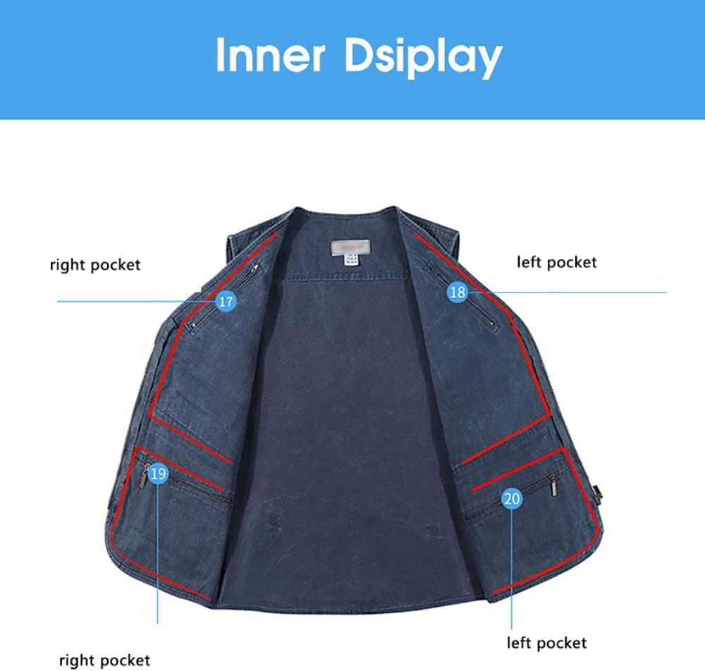 Flygo Men's Vest Plus Size 16 Pockets Leisure Outdoor Lightweight Fishing Photo Journalist Vest - Image 2