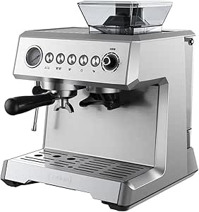 QJA Machine à Expresso Avec Mousseur à Lait, Machine à Expresso