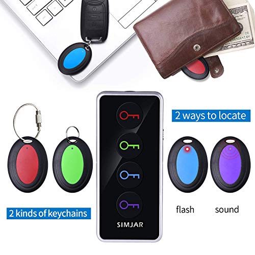 Simjar Key Finder, 1 Transmitter With 4 Rechargeable Receivers + 1 Transmitter With 4 Receivers #TOP2
