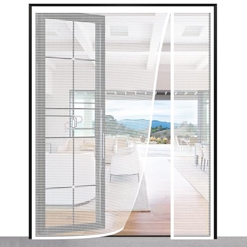 Barrera Antiinsectos Eficaz para Balcones, Terrazas Y Puertas Correderas Mediante Mosquiteras MagnéTicas: Disfrute de Un Aire Fresco Sin Plagas, 135x240cm, Blanco