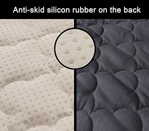 Chhkon Sofa Cover 100% Waterproof Anti-Slip Quilted Furniture Protector Sofa Slipcover For Children, Pets For Leather Couch (Dark Grey, 46'') #TOP3