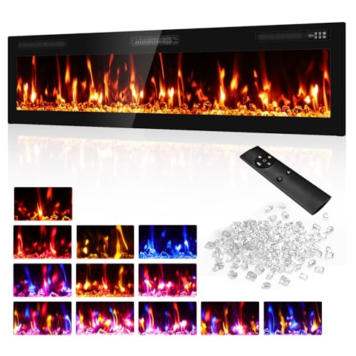BREEZEHEAT 72" Electric Fireplace Recessed...