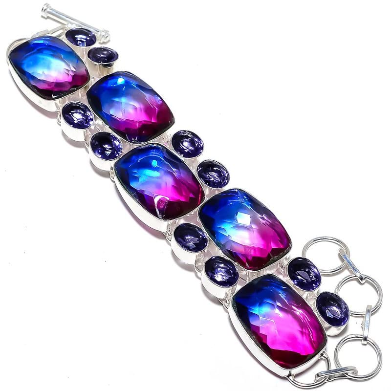 Bracelet tourmaline bicolore et quartz violet pour sublimer vos tenues