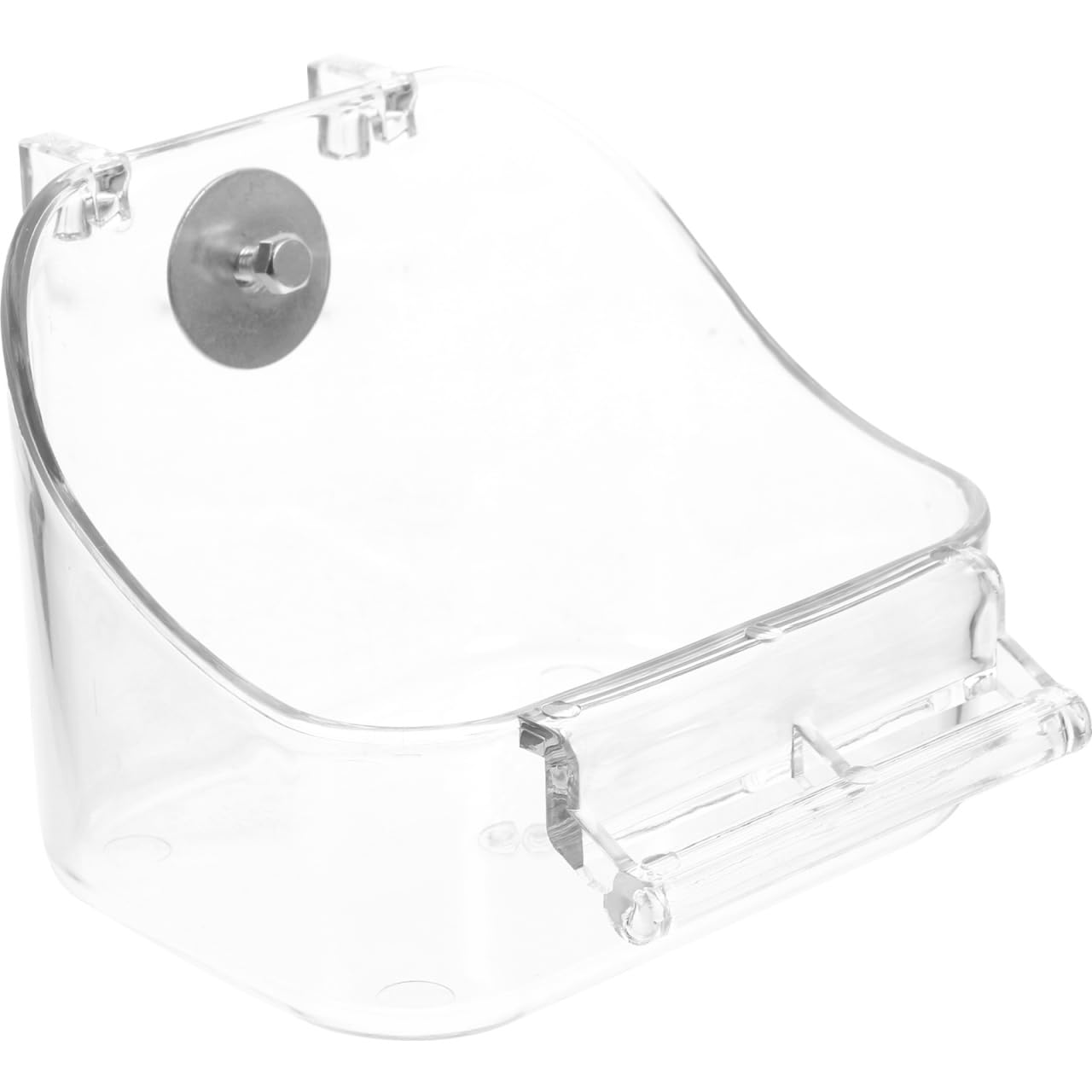 Ipetboom Hanging Bird Bathtub with Universal Clip Transparent Pp Plastic Cage Accessory for Indoor Parakeets and Small Parrots 5.04X3.74X3.94 Inch Multipurpose Bird Bath