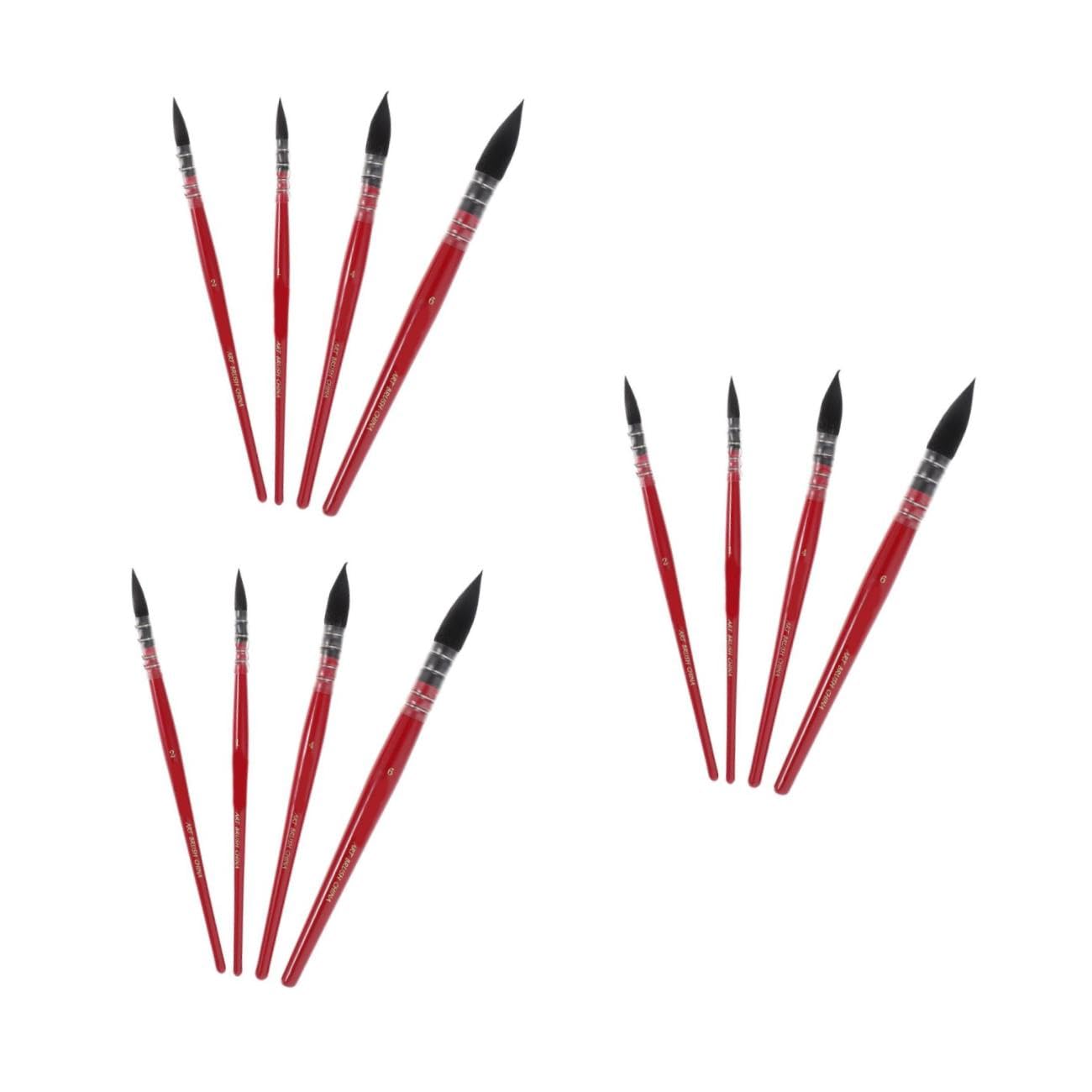 STOBOK Ensemble De 3 Pinceaux À Pointe d'artiste Pinceaux De Détail À Pointe Pointue Grands pour Peinture Artisanale Dessin Peinture De Détail