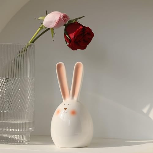 Miniatura 4 de GOODSTART Figura de conejo de cerámica de conejo, conejo, porcelana, arte moderno, decoración del hogar, estatuas para decoración del hogar,