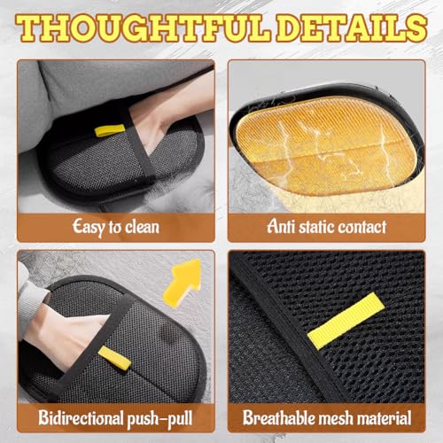 AMFUN Fell Magnet Handschuh, Antistatischer Handschuh zur Entfernung von Tierhaaren, Doppelseitige Handschuhe zur Tierpflege für Kleidung, Sofas, Teppiche, Autoinnenräume
