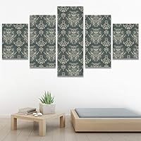 SIGNWIN 5 Panel Canvas Wall Art Modern Art Abstract Contemporary Edgy Mixed Media Multicolor Patterns for Home Decorations Ready to Hang - 60