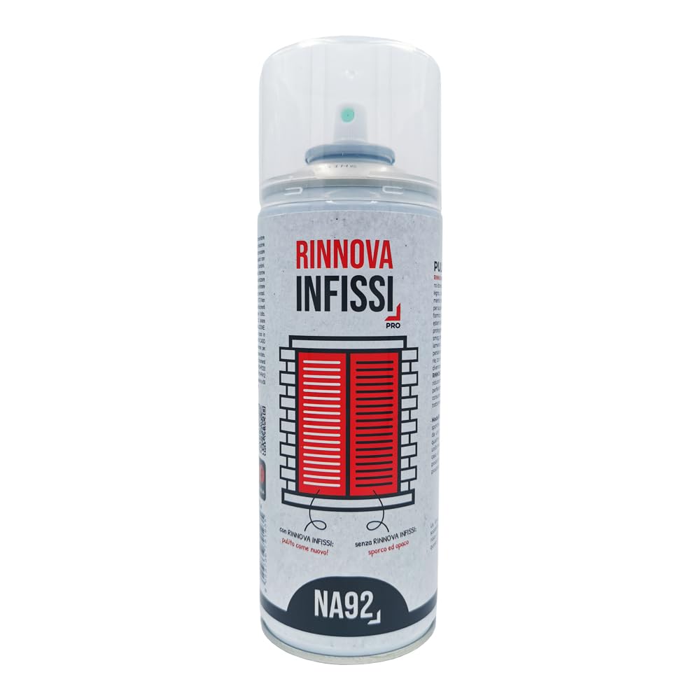 RINNOVA INFISSI Pro – Detergente Spray per Infissi in Alluminio e Legno | Anti-Aloni, Protettivo Anti-UV e Smog | Ideale per Interni ed Esterni | 400 ml (12)