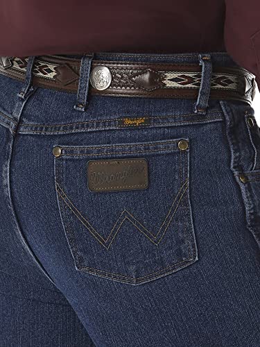 Wrangler Men’s Premium Performance Advanced Comfort Cowboy Cut Slim Fit Jeans, Mid Stone, 36Wx32L