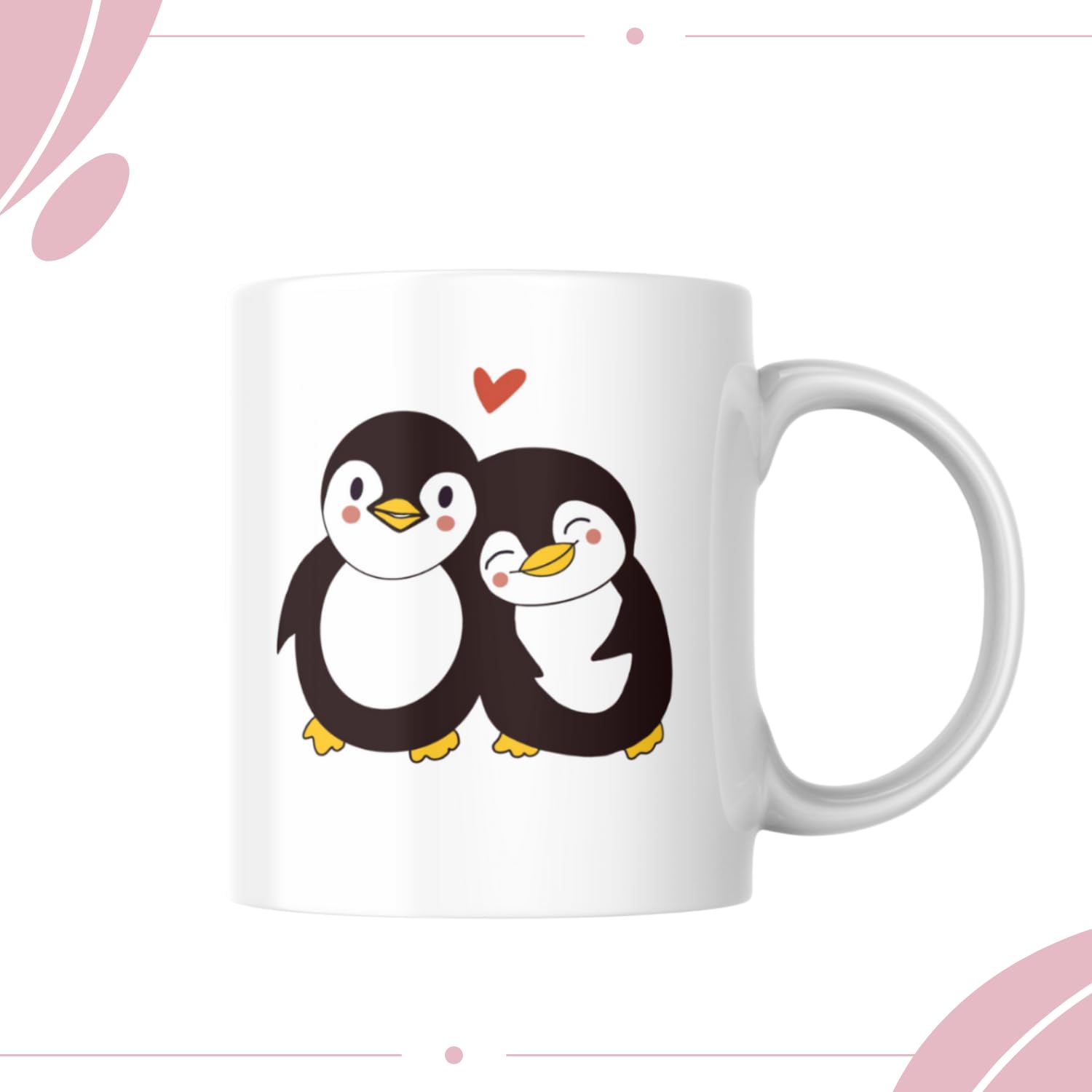 Penguins Mug – Ceramic Mug Design Penguins with Dedication – Original Gift for Lovers – Gift for Boyfriends, Couple, Girlfriend, Anniversary, Special Date – Romantic Idea for Anniversaries