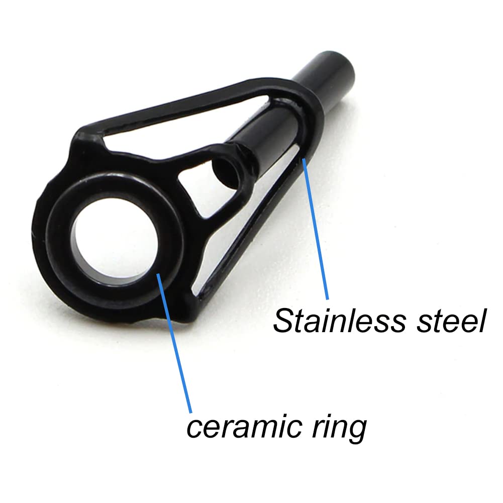 Kit De 7 Anneaux De Canne à Pêche – Inox/Céramique, Tailles 1,6/1,8/2,0/2,2/2,4/2,6/2,8 X 8 Mm, Pour Ligne Tressée Ou Mono