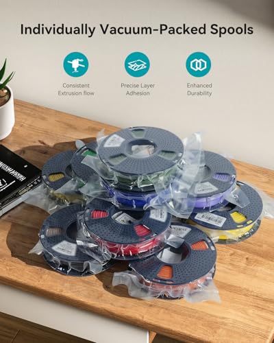 Image of SUNLU 3D Printer Filament Bundle, PETG Filament 1.75mm, Neatly Wound, Individually Vacuum Packed, 250g Spool, 8 Rolls, White+Transparent+Red+Blue+Yellow+Green+Orange+Purple